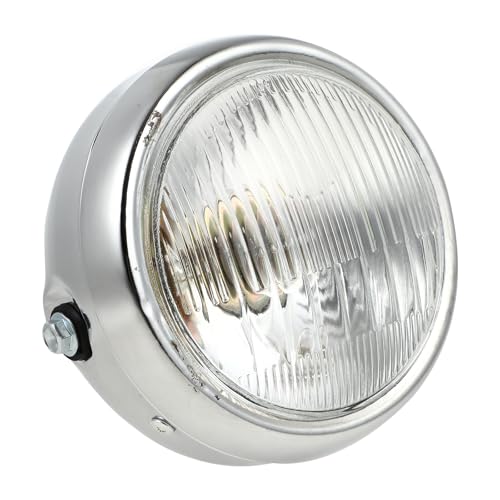 Phare de moto rétro rond avec faisceau lumineux puissant et verre argenté étanche