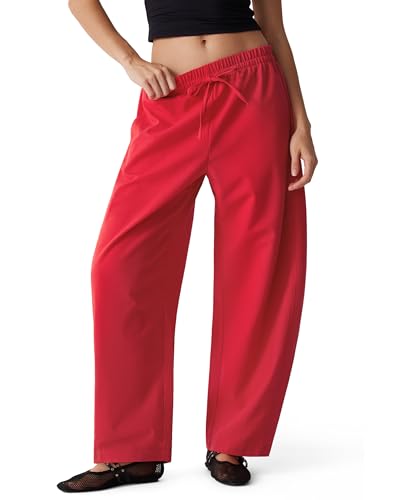 MOOSLOVER Women Linen Lightweight Barrel Pants Drawstring Comfort Casual Lounge Pants Baggy Loose...