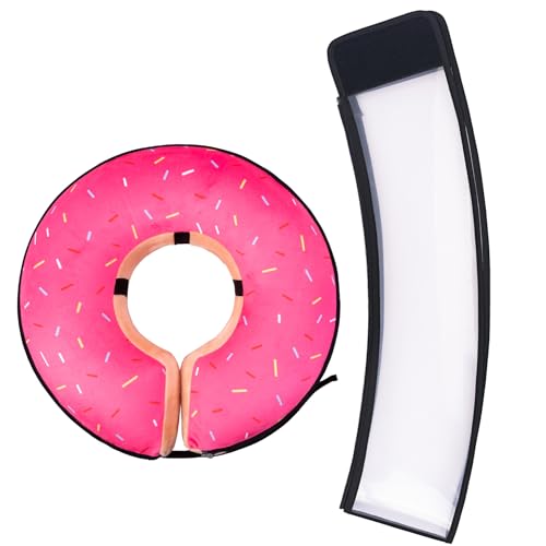 Image of Transparent Shield Accessory for Inflatable Dog Cone Collar,Clear Shield Replacement with Zipper, Paired with MARIYAGO Inflatable Dog Donut Collar for Use (Blak Transparent, Medium)