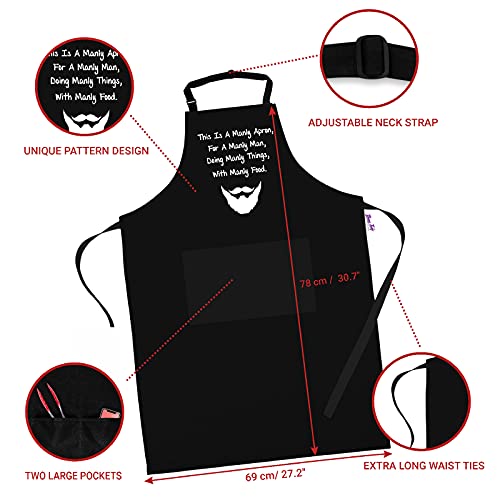 BBQ Apron Funny Aprons This Is a Manly Apron Barbecue Grill Kitchen Gift - Thumbnail 7