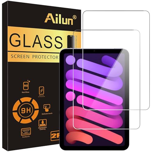 Ailun Screen Protector for iPad Mini 7 A17 Pro 7th Gen 2024 & Mini 6th Gen 2021 Release, 8.3 Inch,Tempered Glass 2.5D Edge,iPad Mini 7 & 6,Case Friendly,2 Pack