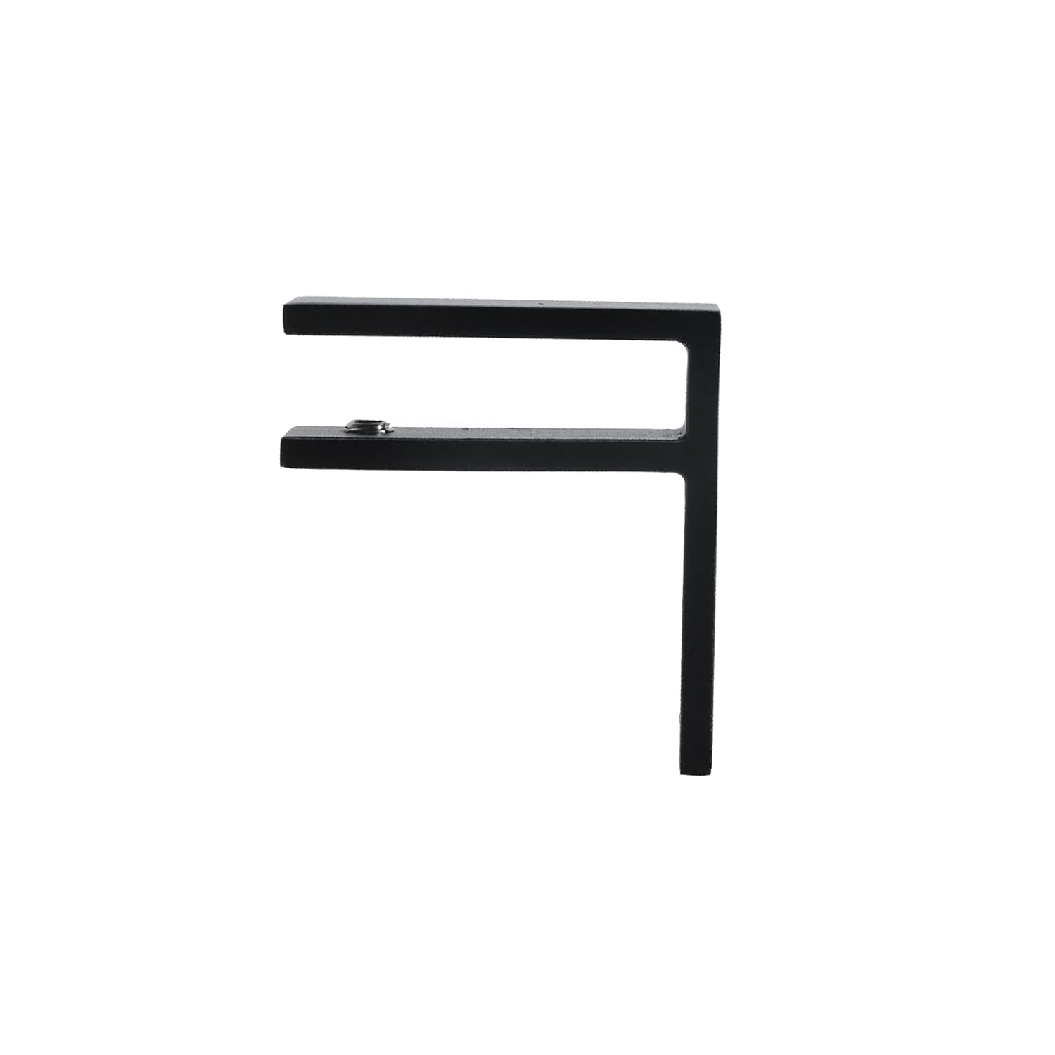 Geesatis 2Pcs Railing Wall to Glass Clamp,F Shape Brackets Glass clamp,90 Degrees Railing Clamps Holder with Rubber Gaskets,Matte Black,304 Stainless Steel
