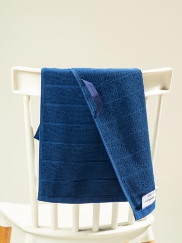 Image of DAMENSCH 100% Cotton Hand Towel, Super Soft Gym Towel for Men Workout, Ultra Absorbent Kitchen Towels Cotton, Quick Dry, Long Lasting Colours Hand Towel Set-Nightfall Blue II