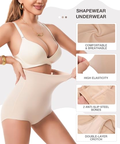 Image of Dulchany Tummy Control Shapewear Panties for Women Body Shaper Underwear Girdle Panty