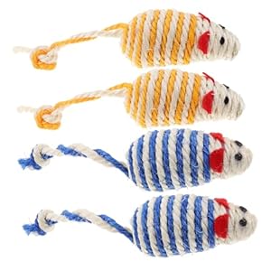 UPKOCH 4 Stück Sisal Spielzeugmäuse