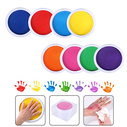 MoloTAR 8 Colors Rainbow Washable Large Ink Pads for Rubber Stamps Kids