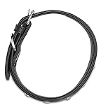 Jack & Russell Hundehalsband Leder schwarz mit Applikationen Herz & Blume – Doppellagiges Echt-Leder-Hunde Halsband Coer (M (34.5-43.0))