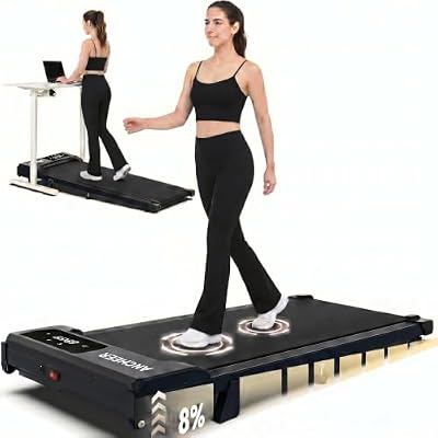 ANCHEER Walking Pads with Incline 8%, 2 in 1 Under Desk Treadmill 3.5HP Compact Running Machine with Remote Control, 400lbs Weight Capacity for Home/Gym/Office,Ultra-Quiet, Installation-Free