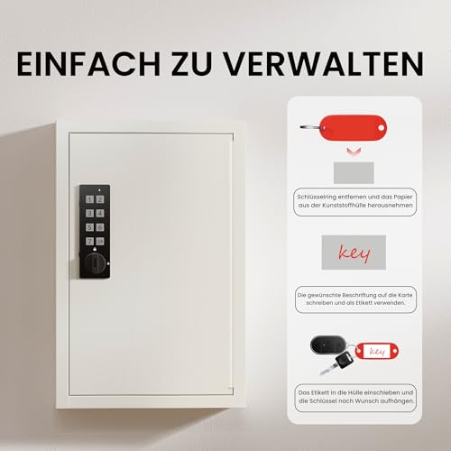 Grimtron 40 Keys Electronic Key Boxes Wall Mounted, Private/Public/Password Hiding Mode Key Lock Box with Code for Key Safe - Image 4