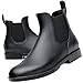 Produktbild Acfoda Gummistiefel Damen Kurzschaft Regenstiefel Herren Wasserdicht Lack Regen Schuhe Ankle Chelsea Boots Gummi Stiefeletten mit Blockabsatz Schwarz Gr.41