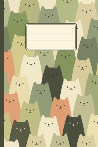 Composition Notebook for Students | Journaling | Notebook | Diary | Cute Kawaii Cats | Best Gift for Cat Lovers, Friends: Pastel Cat Illustration Ruled Notebook for Students