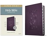 KJV Large Print Thinline Reference Holy Bible (Red Letter, LeatherLike, Floral Frame Purple,...