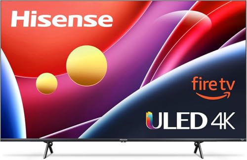 Hisense 75” Class U6 Series ULED 4K UHD Smart Fire TV (75U6HF, 2024) - QLED, Full Array Local Dimming, 600-Nit, Dolby Vision HDR 10+, HDMI 2.1, MEMC, 240 Motion Rate with VRR, Alexa Compatibility
