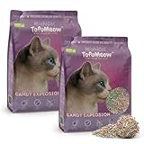 MichiCat Arena de Tofu para Gatos TofuMeow, 6 kg (2x3kg) Arena Aglomerante para Gatos Vegetal Biodegradable, Libre de Polvo, Control de Olores Avanzado, Desechable en WC