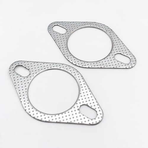 Image of 2.5 Inch 65mm Exhaust Gasket 2 Bolt for Muffler Flange Manifold High Temperature Graphite w /Fire Ring 2 Pcs