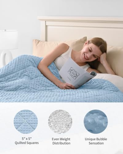 Image of Mr. Sandman Cooling Weighted Blanket for Adults, Queen Size 12 lbs, 48″x72″