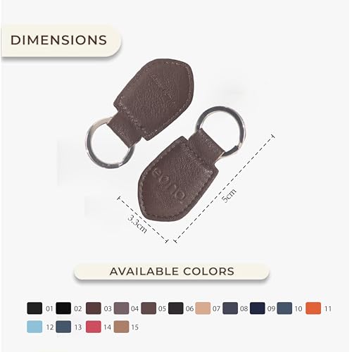 Image of Amazon Brand - Eono Premium Genuine Leather Keychain For Bike Home Car Genuine Leather Keyring & Key Holder Key Organiser For Men and Women