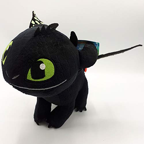 Petoske Toothless Night Fury 40cm Drachenzähmen leicht gemacht 3 Schwarz Plüsch Films How To Train Your Dragon 3 Original leuchtet im Dunkeln