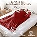 Kozyus Wearable Heated Blanket with Foot Pocket & Sleeves, Electric Blanket Heated Robe for Women & Men, 5 Heat Settings, 3H Auto-Off, Machine Washable, ETL Certified, Gift-Ready, 50x70 inches, Red