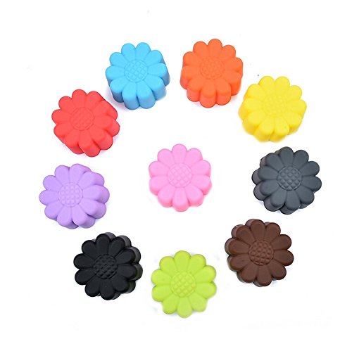 ewandastore 10pcs 2.0 inch silicona sol flores para magdalenas galletas Cup Cake taza de huevos Tart molde para hornear chocolate Pudding Jelly jabón Maker Mold