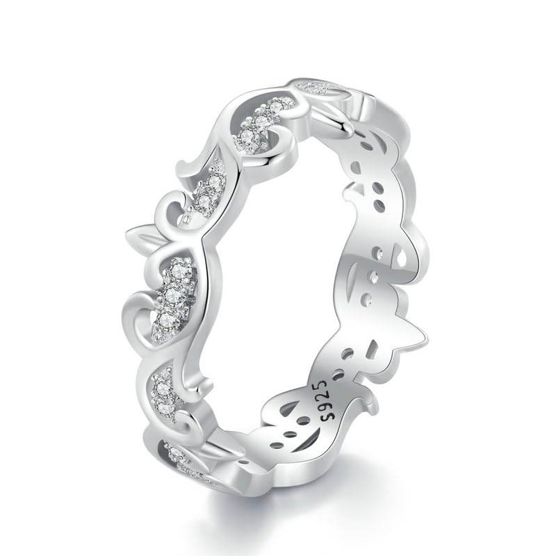 Bague en argent sterling de haute joaillerie avec filigrane et pierres CZ