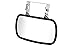 QWORK Stainless Steel Convex Mirror, Over Door Rectangular U-Bracket Rearview Mirror for Tractors, Forklifts, Trucks