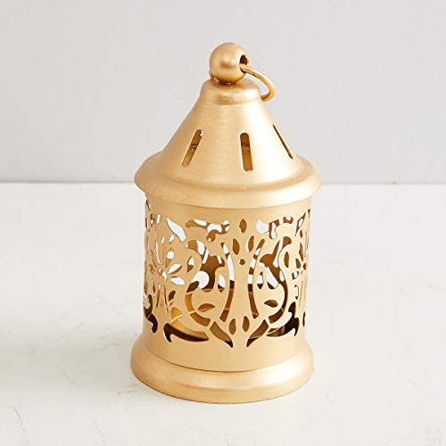 Image of Home Centre Raga-Manthan Round Metal Hanging Lantern ( Golden , Set of 2 Pieces )