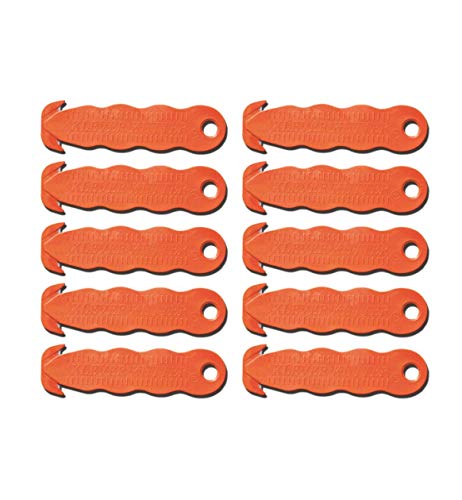 Preisvergleich Produktbild Sicherheitsmesser Kartonmesser Messer Zum Öffnen Von Kartons / Kartonöffner - Sicherheits-Cutter / Folienschneider / Papierschneider - Klever Kutter - orange (10 Stück)