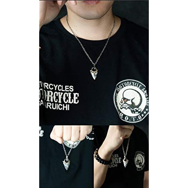 ForFox Collar Colgante Punta de Flecha de Plata de Ley 925 con Cabeza de águila para Hombres Mujeres 50cm Cadena