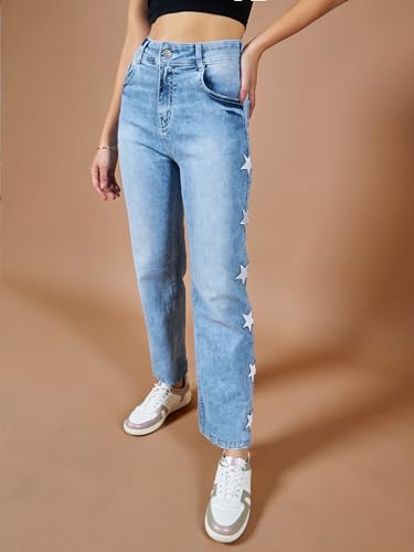 Image of Dolce Crudo Women's Slim Fit High Rise Regular Length Stretchable Denim Jeans