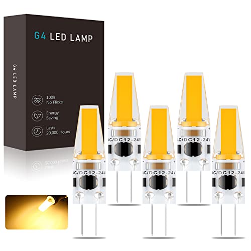 Bombillas LED G4, AC/DC 12-24V 3W G4 LED Lamp 270LM, Equivalente para bombillas halógenas de 30W, Dimerizable sin parpadeo, 5 pcs (Color : Warm White 3000K, Size : 3W) Cover