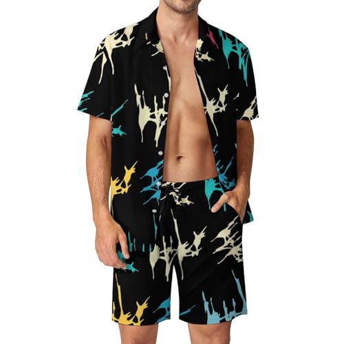 Chemise Hawaïenne Homme avec Short et Pantalon de Plage Ensemble Été 2 Pièces S