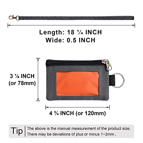 Image of CHENSPRX Minimalist RFID Blocking Small Wallet with ID Window,WaterResistant Zip Id Case Wallet with Lanyard Keychain for Cards,Cash,Travel,Women,Men