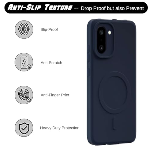Image of Back Cover Compatible with OnePlus 15R 5G | MagFit Ring Design (Non-Magnetic) | Shockproof Case | Anti-Slip Grip | Raised Camera Edges | Slim Protective Case for OnePlus 15R 5G (Steel Blue)
