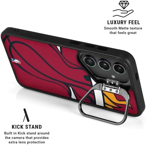Skinit Kickstand Phone Case Compatible with Galaxy S25 Plus - Officially Licensed NBA Miami Heat Large Logo Design