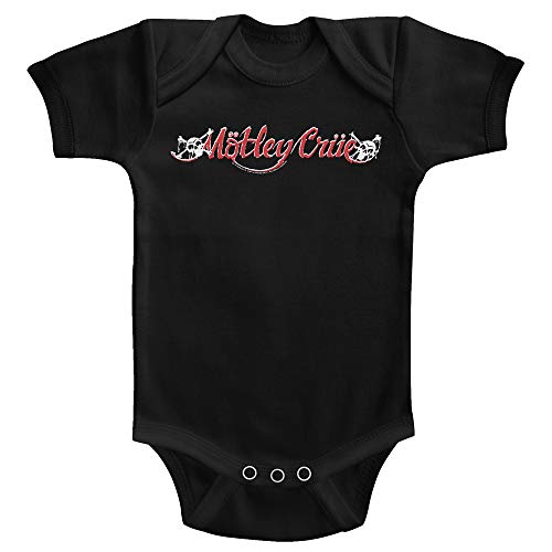 Image of American Classics Motley Crue Heavy Metal Band Red & White Logo Infant Short Sleeve Bodysuit