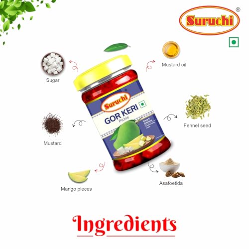 Image of Suruchi Gor Keri Pickle - 100g | Meetha Aam Ka Achar | Sweet Gujarati Gor Keri Mango Chutney | Authentic Indian Mango Pickle (Pack of 1)
