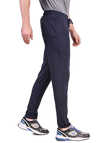 Image of FITINC Athleisure Track Pants for Men| Lycra Slim Fit Mens Dryfit Track Pant with Concealed Zipper Pockets | Quick Dry Pant Style Lower for Men for Home & Workout