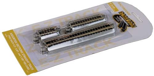 Bachmann 44829 Trains - Snap-Fit E-Z Track Asst. Sections Straight Track (2 Each 4.50", 2.25 Inch And 1.125 Inch Per Card) - Nickel Silver Rail With Grey Roadbed - N Scale thumb #4