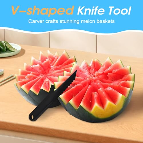 Kitchen Spiral and V-Shaped Tools, Carving and Spiralizer for Vegetables Fruits, Create Culinary Masterpieces with Ease, Kitchen Accessories for Creative Food (1 Set) - Image 4