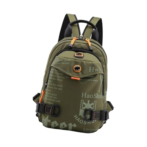 Sac de poitrine homme ergonomique vert avec poches zippées