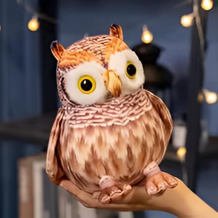 Image of Tickles Owl Soft Stuffed Plush Toy for Kids Boys & Girls Birthday Gifts (Size: 25 cm Color: White & Brown)