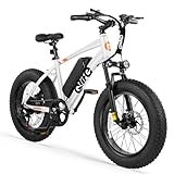 The youthful and stylish commuter e-bike features four riding modes, including a Peak 1200W brushless motor, reaching speeds of up to 28MPH, 20''X4.0 fat tire tires. In addition to manual, pedal-assisted, and pure electric modes, a walking-assist mod...