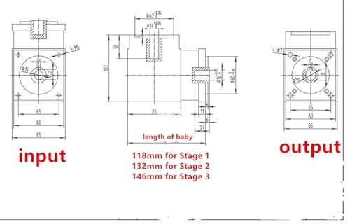 Reductor planetario de 90 grados con salida angular robusta para motor brushless de 80 mm 6