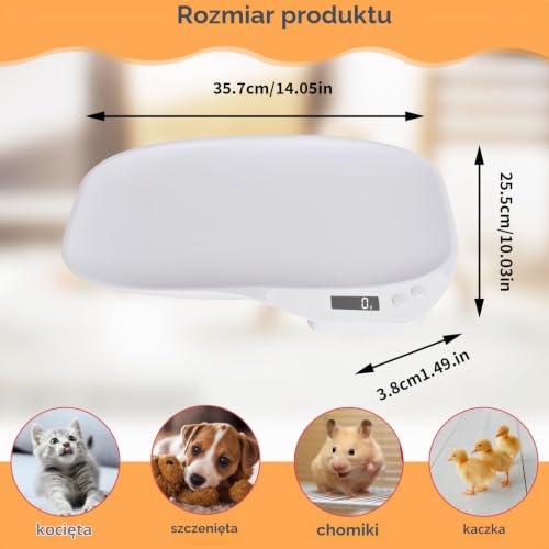 Cyfrowa waga dla małych zwierząt domowych, waga do 15 kg, 4 tryby ważenia, waga cyfrowa, waga kuchenna, waga dla niemowląt