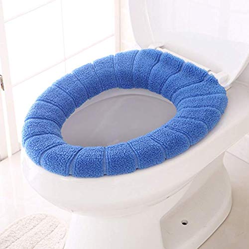 Housse de siège de toilette en peluche isolante et anti-dérapante pour l'hiver