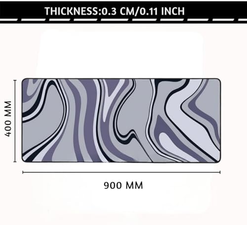 Image of Saco XXL Gaming Mouse Pad for PC - Large Desk Mat 900x400x3mm, Extended Non-Slip Rubber Base, Waterproof Surface, Marble Design, Big Keyboard Mouse Pad for Office & Home Setups