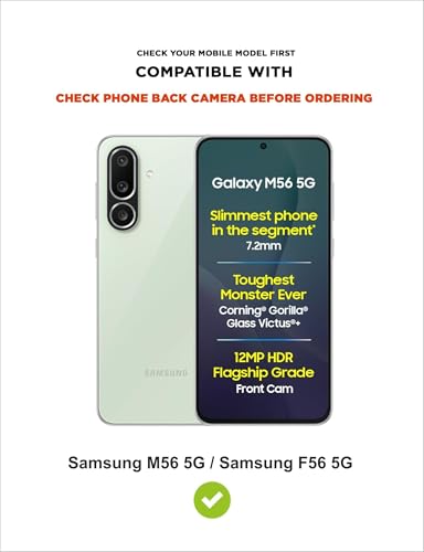 Image of SBMS Silicone Back Cover Case for Samsung Galaxy M56 5G / F56 5G | Soft Micro-Fibre Lining Inside | Magsafe Print On Back Side Camera Protection Bump | Shockproof Case Galaxy M56 5G (Black)