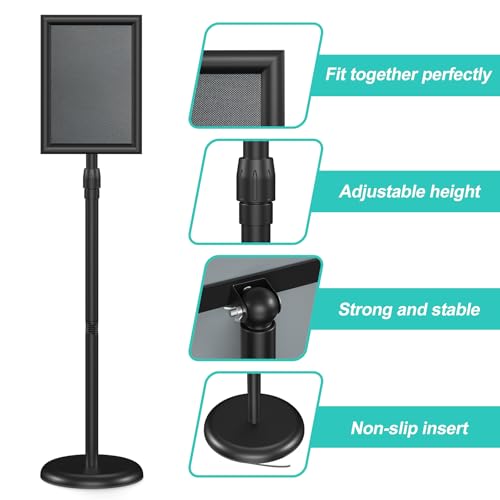 Depsylqz Höhenverstellbar Edelstahl A4 Plakatständer, A4 Verstellbarer Stehender Schildhalter