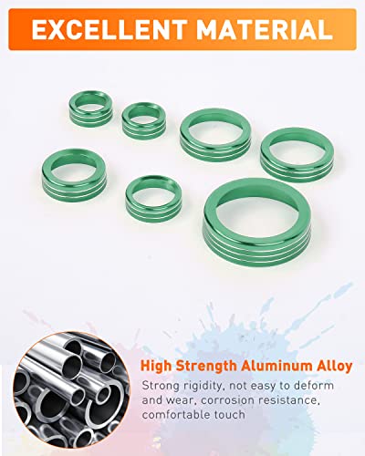 Savadicar Ckt02 Billet Aluminum Control Knob Trim Sets, Headlight/4Wd/Hvac Climate Control Knob Bezels, Air Conditioner/Radio Switch Cover For 2021-2023 Ford Bronco Sport, Interior Accessories, Green #TOP2
